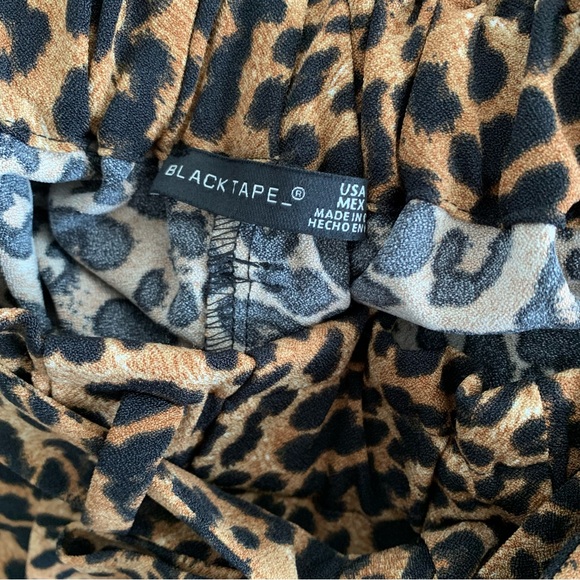 Black Tape_ Leopard Print Paperbag Shorts - Picture 3 of 3